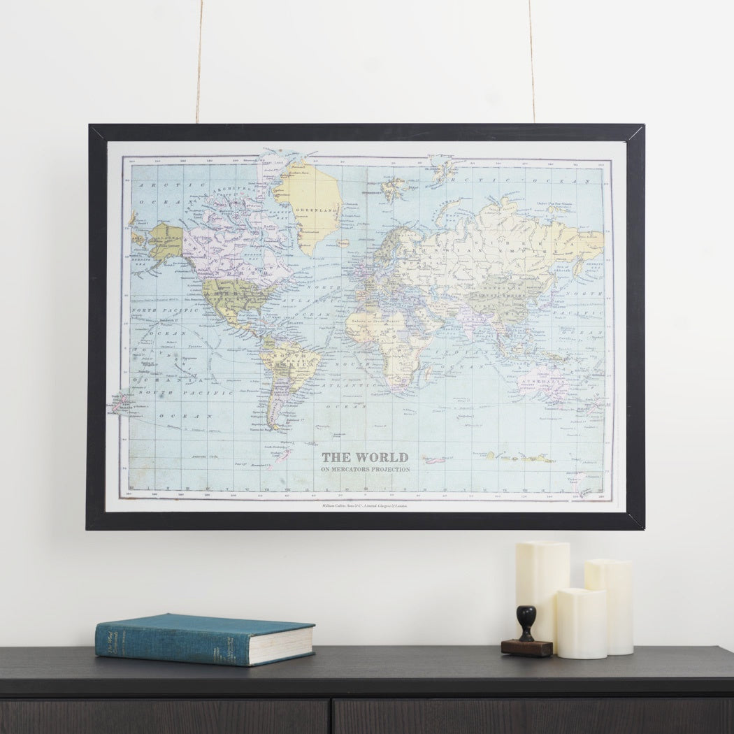 Decorative Paper - Mercator's Projection World Map