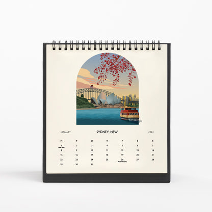 2024 Calendar - Australia - Desk