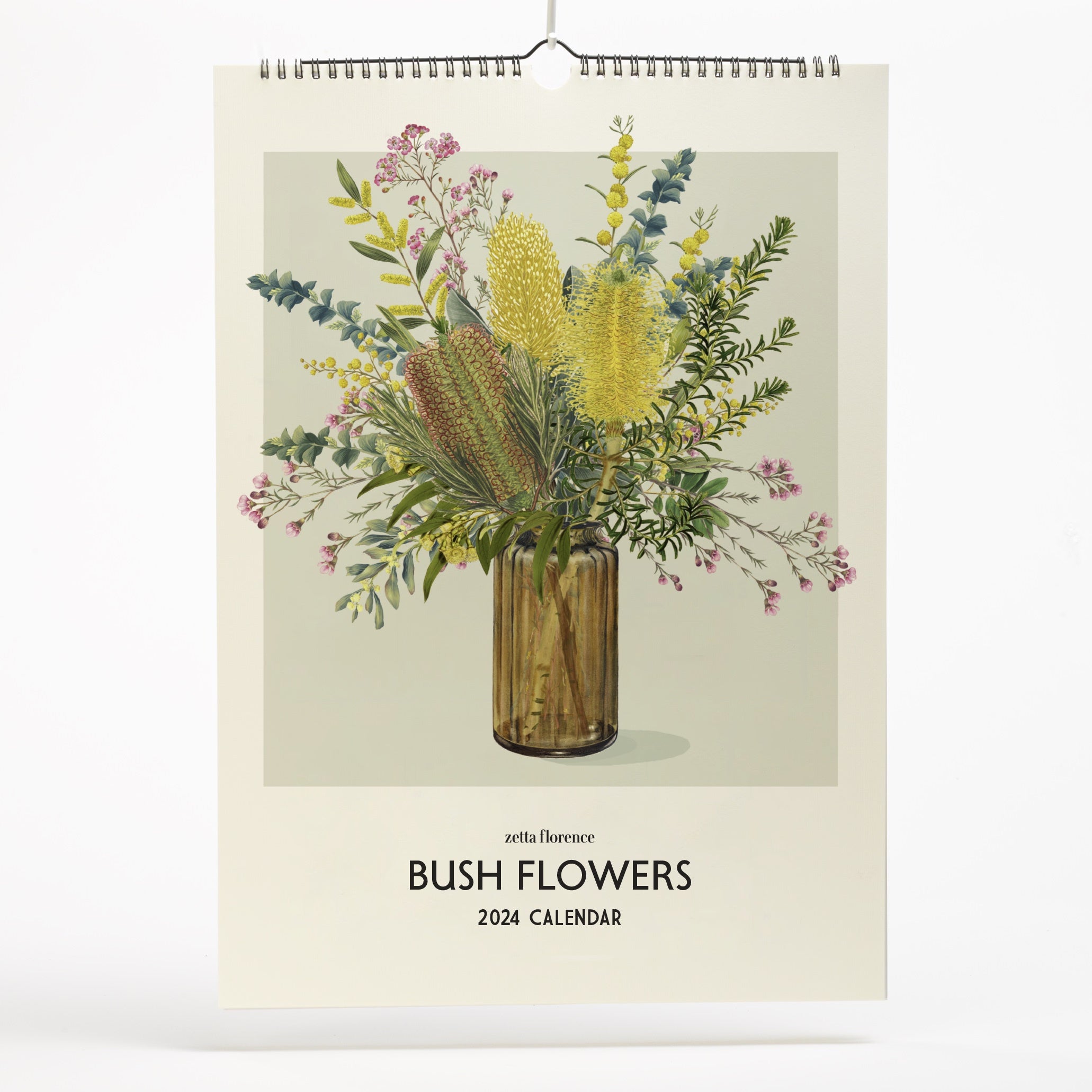 2024 Calendar Bush Flowers Wall Zetta Florence