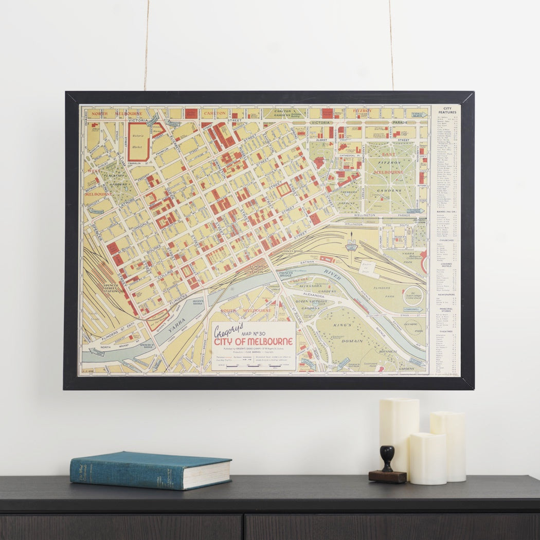 Decorative Paper - Gregory's Map of Melbourne Wrap Mid 1950s